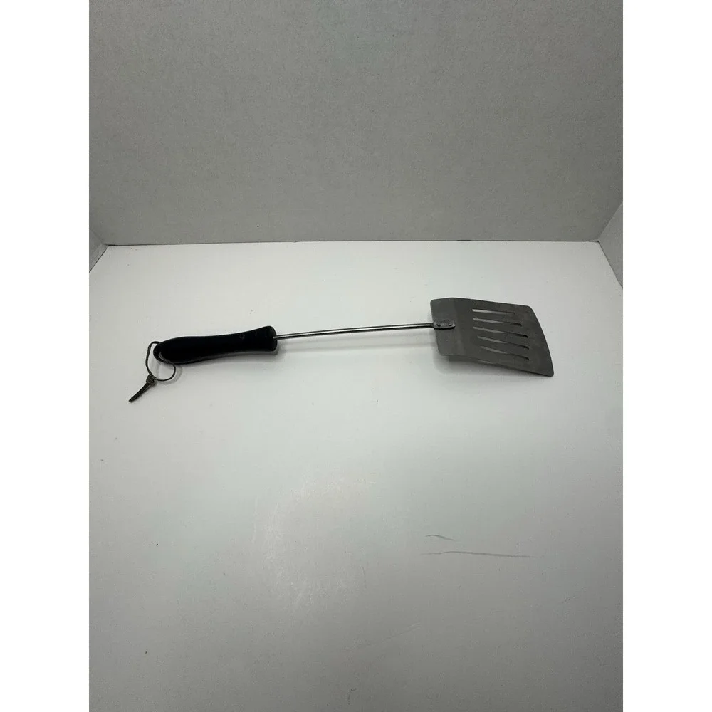 Spatula Flipper Turner  Slotted Metal Black nylon handle 15